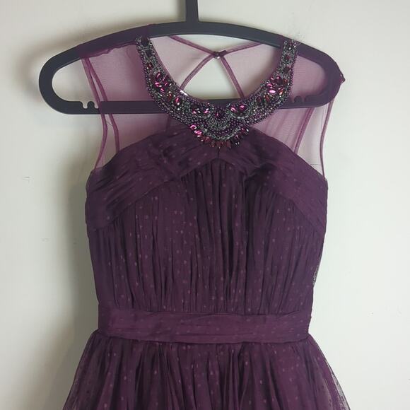 Embellished Mesh Top Full Prom Skater Dress Women's Size 8 - Picture 6 of 9